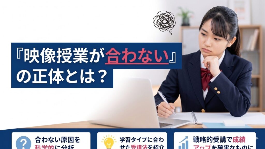 「映像授業が合わない」の正体とは？成績を劇的に変える受講戦略