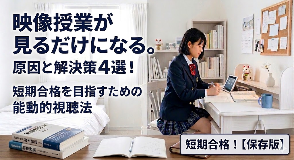 映像授業が「見るだけ」になる原因と解決策4選！ 短期合格を目指すための能動的視聴法