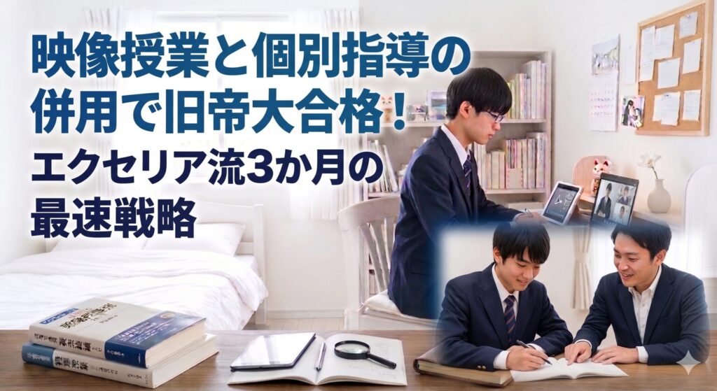映像授業と個別指導の併用で旧帝大合格！エクセリア流3か月の最速戦略